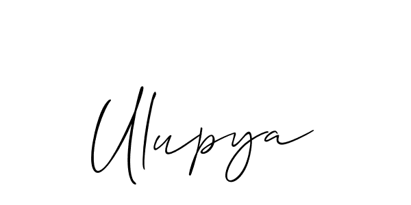 Create a beautiful signature design for name Ulupya. With this signature (Allison_Script) fonts, you can make a handwritten signature for free. Ulupya signature style 2 images and pictures png