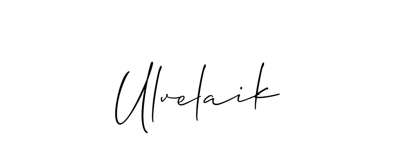 How to Draw Ulvelaik signature style? Allison_Script is a latest design signature styles for name Ulvelaik. Ulvelaik signature style 2 images and pictures png