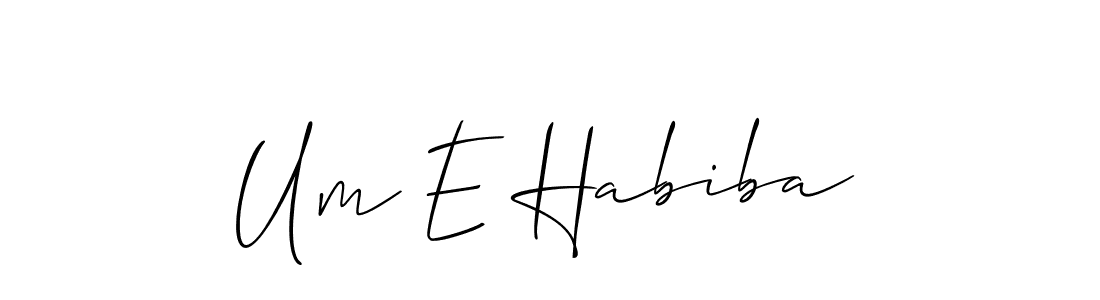 Once you've used our free online signature maker to create your best signature Allison_Script style, it's time to enjoy all of the benefits that Um E Habiba name signing documents. Um E Habiba signature style 2 images and pictures png