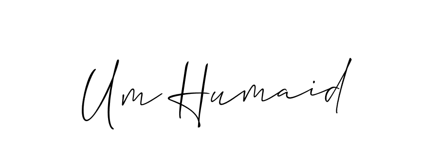 Also we have Um Humaid name is the best signature style. Create professional handwritten signature collection using Allison_Script autograph style. Um Humaid signature style 2 images and pictures png