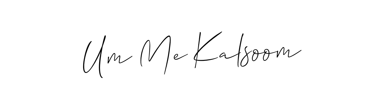 Create a beautiful signature design for name Um Me Kalsoom. With this signature (Allison_Script) fonts, you can make a handwritten signature for free. Um Me Kalsoom signature style 2 images and pictures png