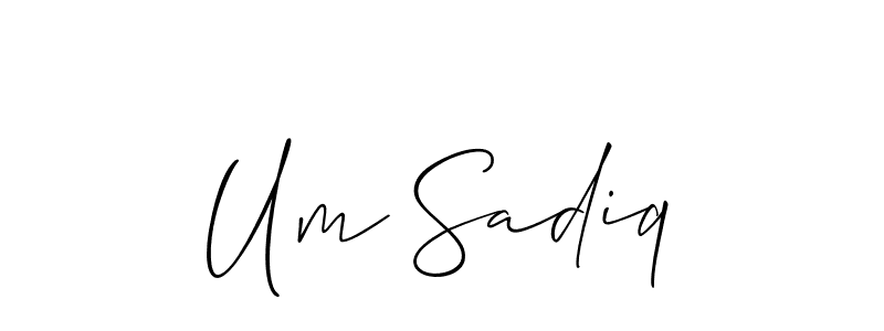 It looks lik you need a new signature style for name Um Sadiq. Design unique handwritten (Allison_Script) signature with our free signature maker in just a few clicks. Um Sadiq signature style 2 images and pictures png