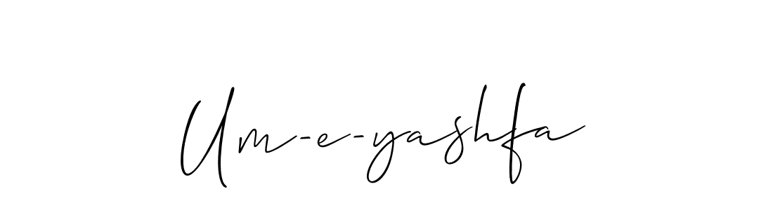 How to make Um-e-yashfa name signature. Use Allison_Script style for creating short signs online. This is the latest handwritten sign. Um-e-yashfa signature style 2 images and pictures png