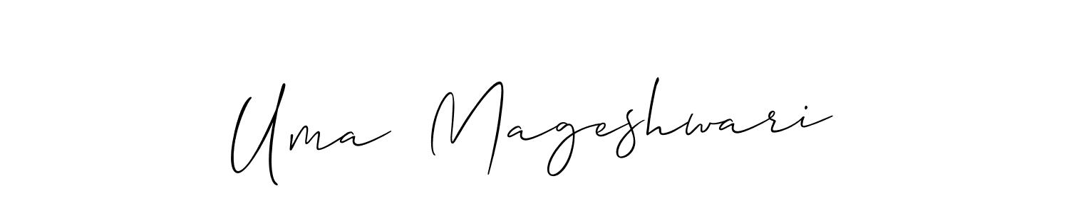 if you are searching for the best signature style for your name Uma  Mageshwari. so please give up your signature search. here we have designed multiple signature styles  using Allison_Script. Uma  Mageshwari signature style 2 images and pictures png