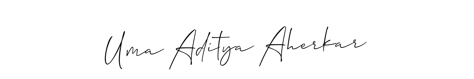 Make a beautiful signature design for name Uma Aditya Aherkar. With this signature (Allison_Script) style, you can create a handwritten signature for free. Uma Aditya Aherkar signature style 2 images and pictures png