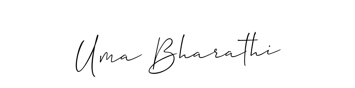 Uma Bharathi stylish signature style. Best Handwritten Sign (Allison_Script) for my name. Handwritten Signature Collection Ideas for my name Uma Bharathi. Uma Bharathi signature style 2 images and pictures png