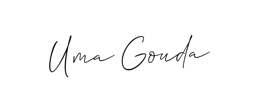 Create a beautiful signature design for name Uma Gouda. With this signature (Allison_Script) fonts, you can make a handwritten signature for free. Uma Gouda signature style 2 images and pictures png