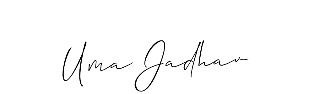 Use a signature maker to create a handwritten signature online. With this signature software, you can design (Allison_Script) your own signature for name Uma Jadhav. Uma Jadhav signature style 2 images and pictures png