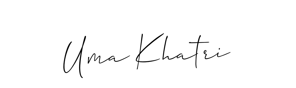 Create a beautiful signature design for name Uma Khatri. With this signature (Allison_Script) fonts, you can make a handwritten signature for free. Uma Khatri signature style 2 images and pictures png