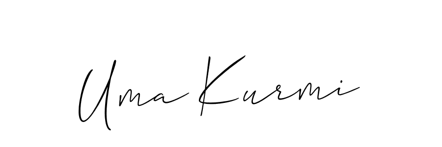 Allison_Script is a professional signature style that is perfect for those who want to add a touch of class to their signature. It is also a great choice for those who want to make their signature more unique. Get Uma Kurmi name to fancy signature for free. Uma Kurmi signature style 2 images and pictures png