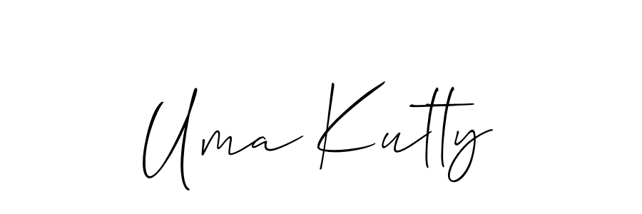 Make a short Uma Kutty signature style. Manage your documents anywhere anytime using Allison_Script. Create and add eSignatures, submit forms, share and send files easily. Uma Kutty signature style 2 images and pictures png