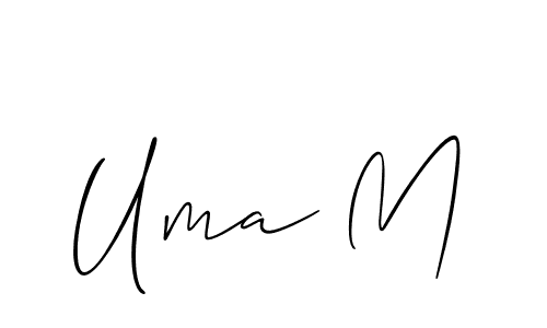 How to Draw Uma M signature style? Allison_Script is a latest design signature styles for name Uma M. Uma M signature style 2 images and pictures png