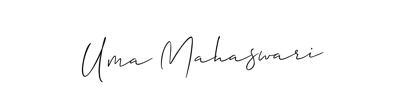 Use a signature maker to create a handwritten signature online. With this signature software, you can design (Allison_Script) your own signature for name Uma Mahaswari. Uma Mahaswari signature style 2 images and pictures png