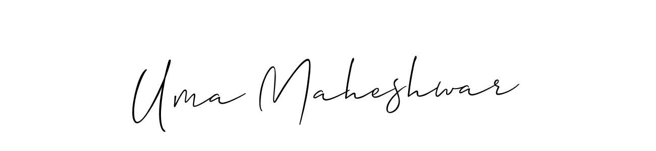 Create a beautiful signature design for name Uma Maheshwar. With this signature (Allison_Script) fonts, you can make a handwritten signature for free. Uma Maheshwar signature style 2 images and pictures png