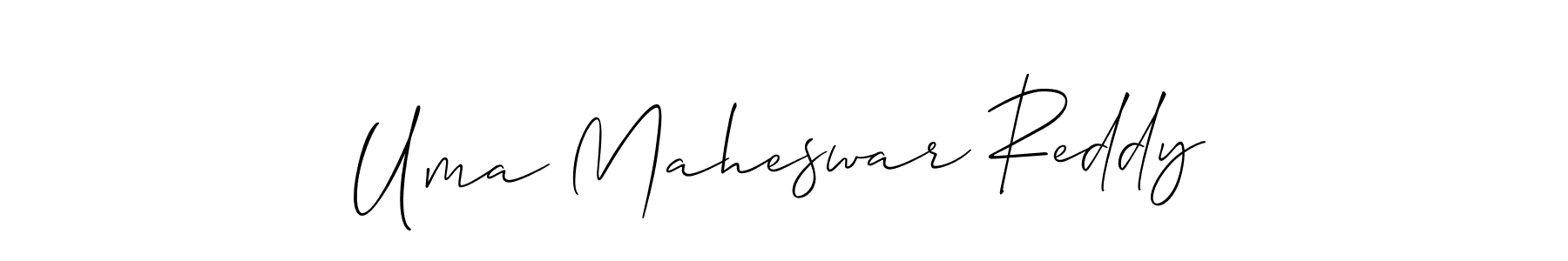 Also You can easily find your signature by using the search form. We will create Uma Maheswar Reddy name handwritten signature images for you free of cost using Allison_Script sign style. Uma Maheswar Reddy signature style 2 images and pictures png