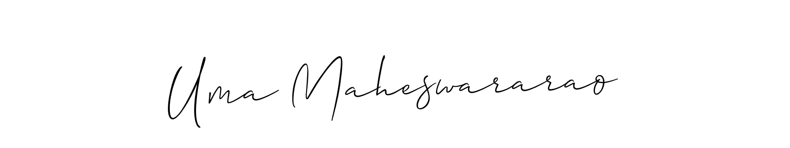 Make a short Uma Maheswararao signature style. Manage your documents anywhere anytime using Allison_Script. Create and add eSignatures, submit forms, share and send files easily. Uma Maheswararao signature style 2 images and pictures png