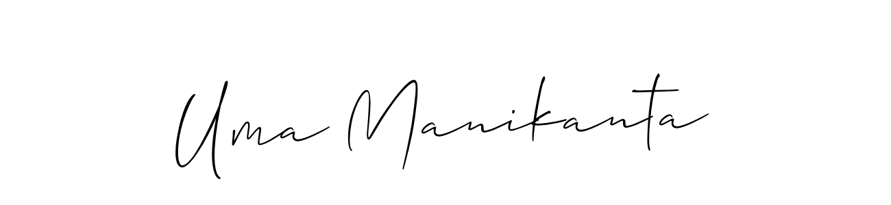 Create a beautiful signature design for name Uma Manikanta. With this signature (Allison_Script) fonts, you can make a handwritten signature for free. Uma Manikanta signature style 2 images and pictures png