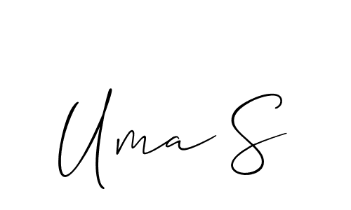 Make a beautiful signature design for name Uma S. With this signature (Allison_Script) style, you can create a handwritten signature for free. Uma S signature style 2 images and pictures png