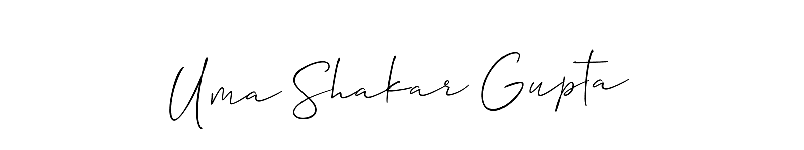 Similarly Allison_Script is the best handwritten signature design. Signature creator online .You can use it as an online autograph creator for name Uma Shakar Gupta. Uma Shakar Gupta signature style 2 images and pictures png