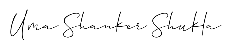 A stylish, flowing autograph style designed for name Uma Shanker Shukla using Allison_Script typography. Perfect for digital creative projects. Uma Shanker Shukla signature style 2 images and pictures png