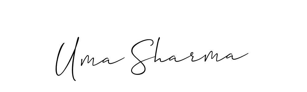 The best way (Allison_Script) to make a short signature is to pick only two or three words in your name. The name Uma Sharma include a total of six letters. For converting this name. Uma Sharma signature style 2 images and pictures png