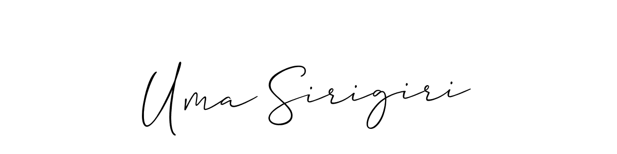 How to make Uma Sirigiri signature? Allison_Script is a professional autograph style. Create handwritten signature for Uma Sirigiri name. Uma Sirigiri signature style 2 images and pictures png