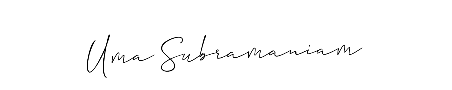 if you are searching for the best signature style for your name Uma Subramaniam. so please give up your signature search. here we have designed multiple signature styles  using Allison_Script. Uma Subramaniam signature style 2 images and pictures png