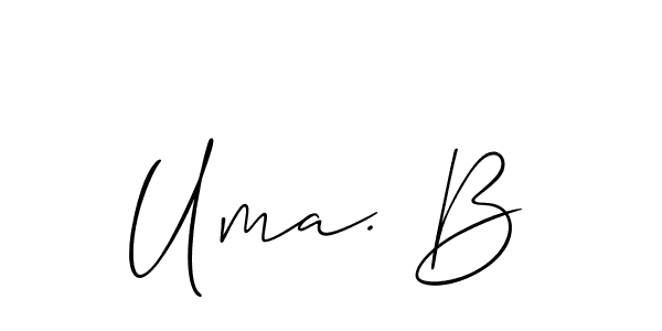 It looks lik you need a new signature style for name Uma. B. Design unique handwritten (Allison_Script) signature with our free signature maker in just a few clicks. Uma. B signature style 2 images and pictures png