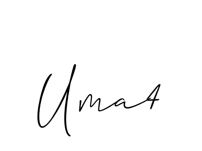 How to Draw Uma4 signature style? Allison_Script is a latest design signature styles for name Uma4. Uma4 signature style 2 images and pictures png