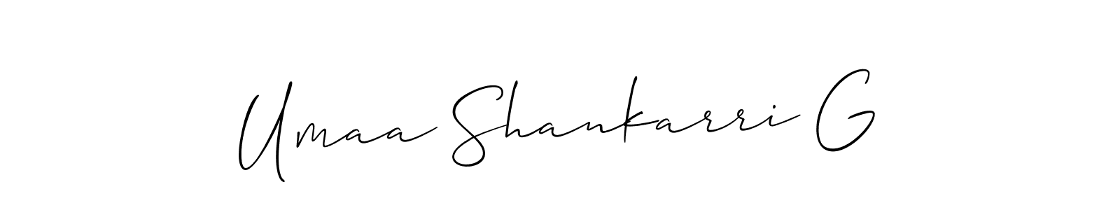 Umaa Shankarri G stylish signature style. Best Handwritten Sign (Allison_Script) for my name. Handwritten Signature Collection Ideas for my name Umaa Shankarri G. Umaa Shankarri G signature style 2 images and pictures png