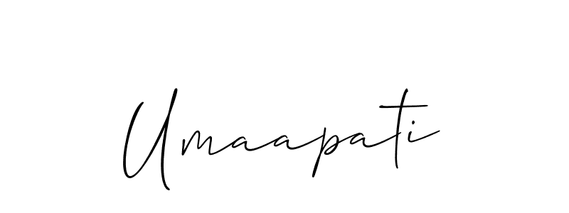 The best way (Allison_Script) to make a short signature is to pick only two or three words in your name. The name Umaapati include a total of six letters. For converting this name. Umaapati signature style 2 images and pictures png