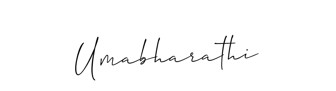 Design your own signature with our free online signature maker. With this signature software, you can create a handwritten (Allison_Script) signature for name Umabharathi. Umabharathi signature style 2 images and pictures png