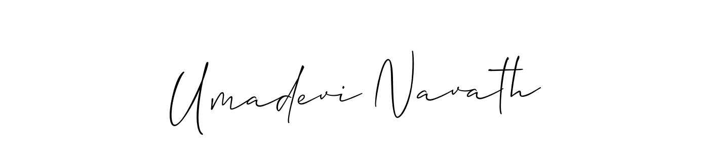 if you are searching for the best signature style for your name Umadevi Navath. so please give up your signature search. here we have designed multiple signature styles  using Allison_Script. Umadevi Navath signature style 2 images and pictures png