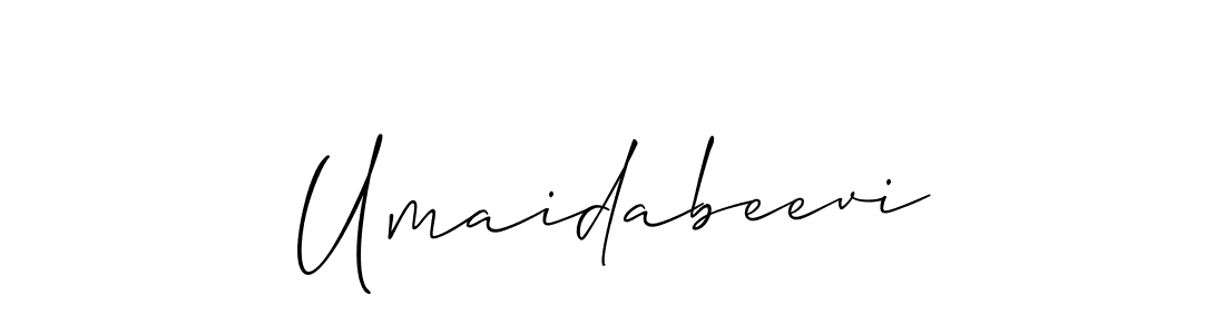 The best way (Allison_Script) to make a short signature is to pick only two or three words in your name. The name Umaidabeevi include a total of six letters. For converting this name. Umaidabeevi signature style 2 images and pictures png
