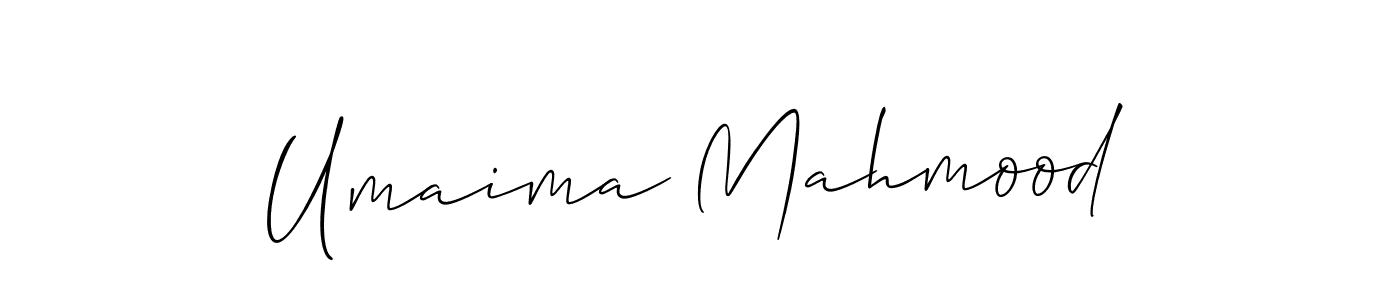 Make a short Umaima Mahmood signature style. Manage your documents anywhere anytime using Allison_Script. Create and add eSignatures, submit forms, share and send files easily. Umaima Mahmood signature style 2 images and pictures png