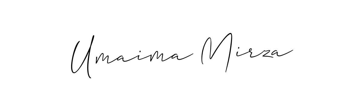 Use a signature maker to create a handwritten signature online. With this signature software, you can design (Allison_Script) your own signature for name Umaima Mirza. Umaima Mirza signature style 2 images and pictures png