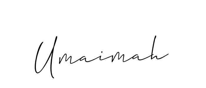 You should practise on your own different ways (Allison_Script) to write your name (Umaimah) in signature. don't let someone else do it for you. Umaimah signature style 2 images and pictures png