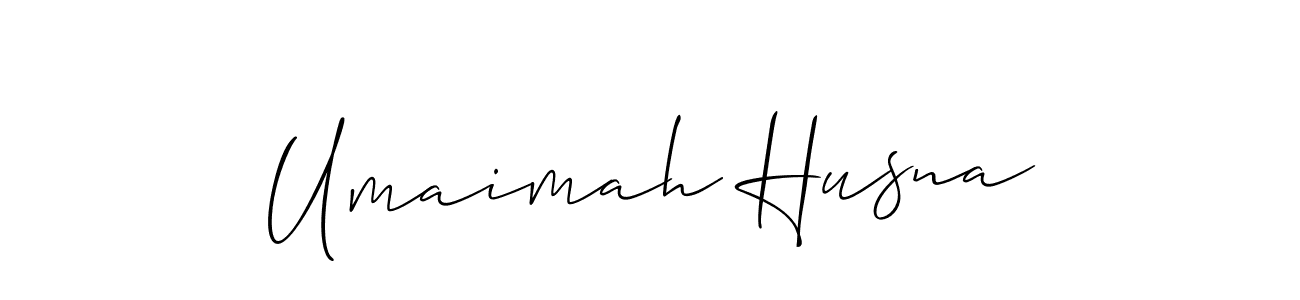 Design your own signature with our free online signature maker. With this signature software, you can create a handwritten (Allison_Script) signature for name Umaimah Husna. Umaimah Husna signature style 2 images and pictures png