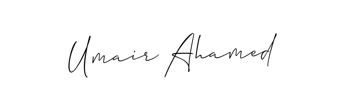 You should practise on your own different ways (Allison_Script) to write your name (Umair Ahamed) in signature. don't let someone else do it for you. Umair Ahamed signature style 2 images and pictures png