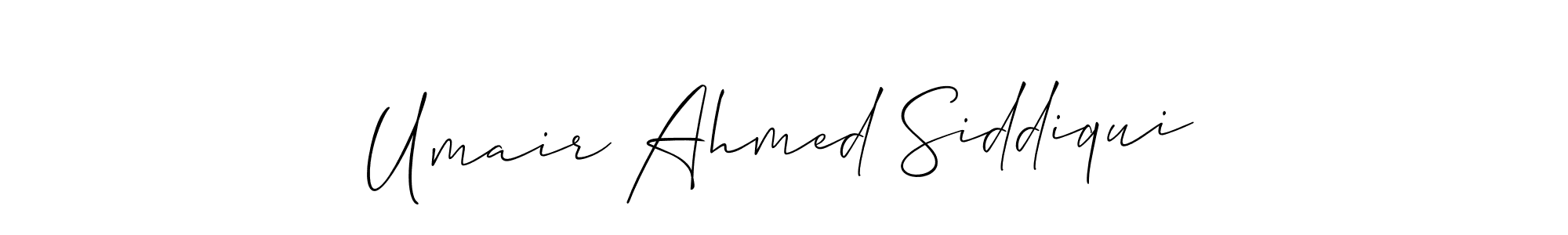 How to make Umair Ahmed Siddiqui name signature. Use Allison_Script style for creating short signs online. This is the latest handwritten sign. Umair Ahmed Siddiqui signature style 2 images and pictures png