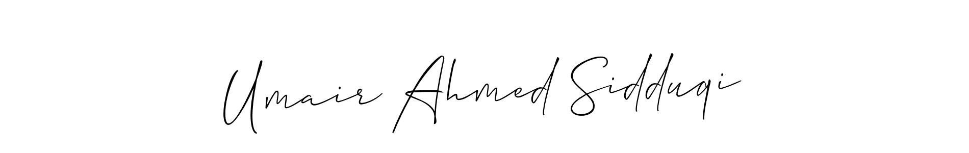 Use a signature maker to create a handwritten signature online. With this signature software, you can design (Allison_Script) your own signature for name Umair Ahmed Sidduqi. Umair Ahmed Sidduqi signature style 2 images and pictures png