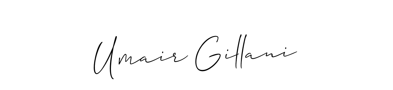 How to make Umair Gillani signature? Allison_Script is a professional autograph style. Create handwritten signature for Umair Gillani name. Umair Gillani signature style 2 images and pictures png