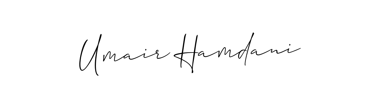 Similarly Allison_Script is the best handwritten signature design. Signature creator online .You can use it as an online autograph creator for name Umair Hamdani. Umair Hamdani signature style 2 images and pictures png
