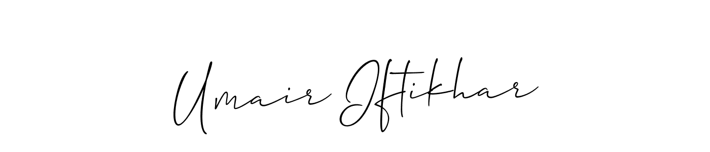 Create a beautiful signature design for name Umair Iftikhar. With this signature (Allison_Script) fonts, you can make a handwritten signature for free. Umair Iftikhar signature style 2 images and pictures png