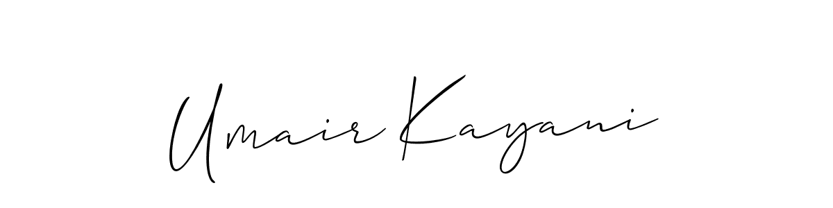 Make a beautiful signature design for name Umair Kayani. With this signature (Allison_Script) style, you can create a handwritten signature for free. Umair Kayani signature style 2 images and pictures png