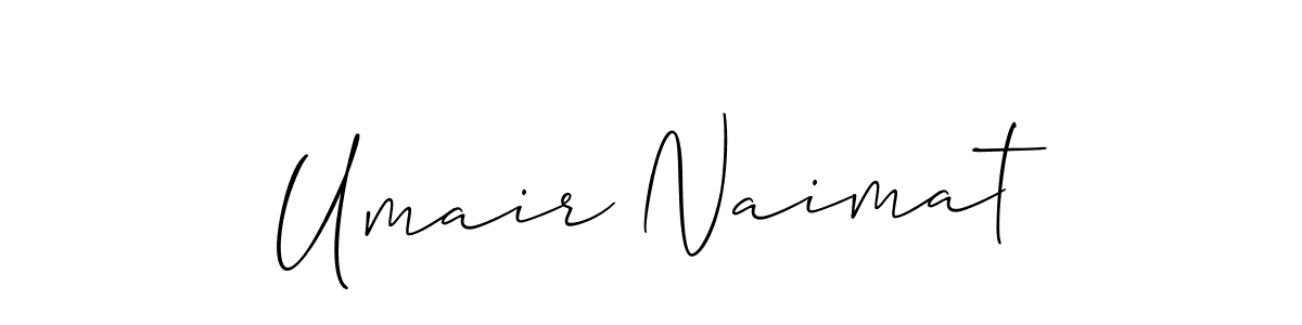 How to make Umair Naimat name signature. Use Allison_Script style for creating short signs online. This is the latest handwritten sign. Umair Naimat signature style 2 images and pictures png