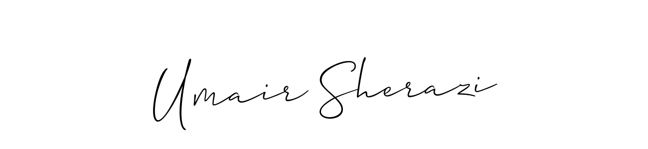 Make a beautiful signature design for name Umair Sherazi. With this signature (Allison_Script) style, you can create a handwritten signature for free. Umair Sherazi signature style 2 images and pictures png