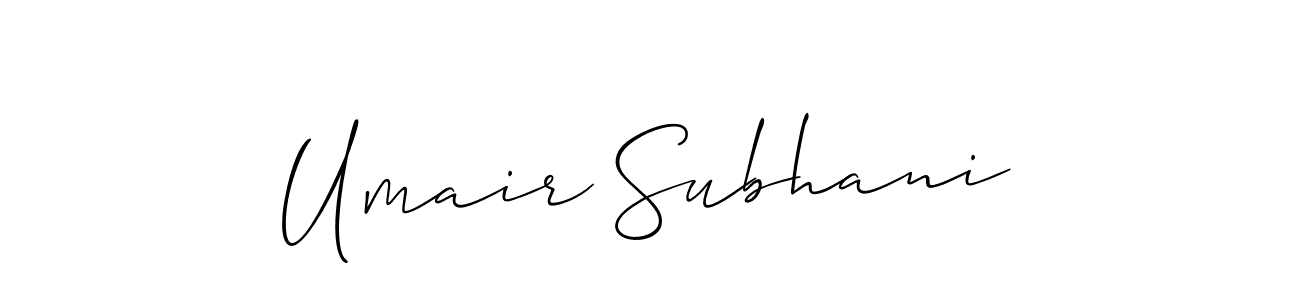 if you are searching for the best signature style for your name Umair Subhani. so please give up your signature search. here we have designed multiple signature styles  using Allison_Script. Umair Subhani signature style 2 images and pictures png