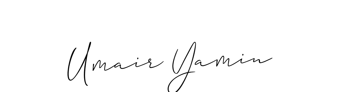 How to make Umair Yamin name signature. Use Allison_Script style for creating short signs online. This is the latest handwritten sign. Umair Yamin signature style 2 images and pictures png