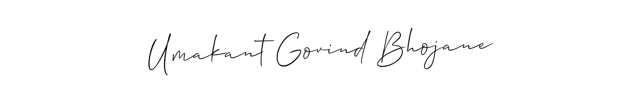 This is the best signature style for the Umakant Govind Bhojane name. Also you like these signature font (Allison_Script). Mix name signature. Umakant Govind Bhojane signature style 2 images and pictures png